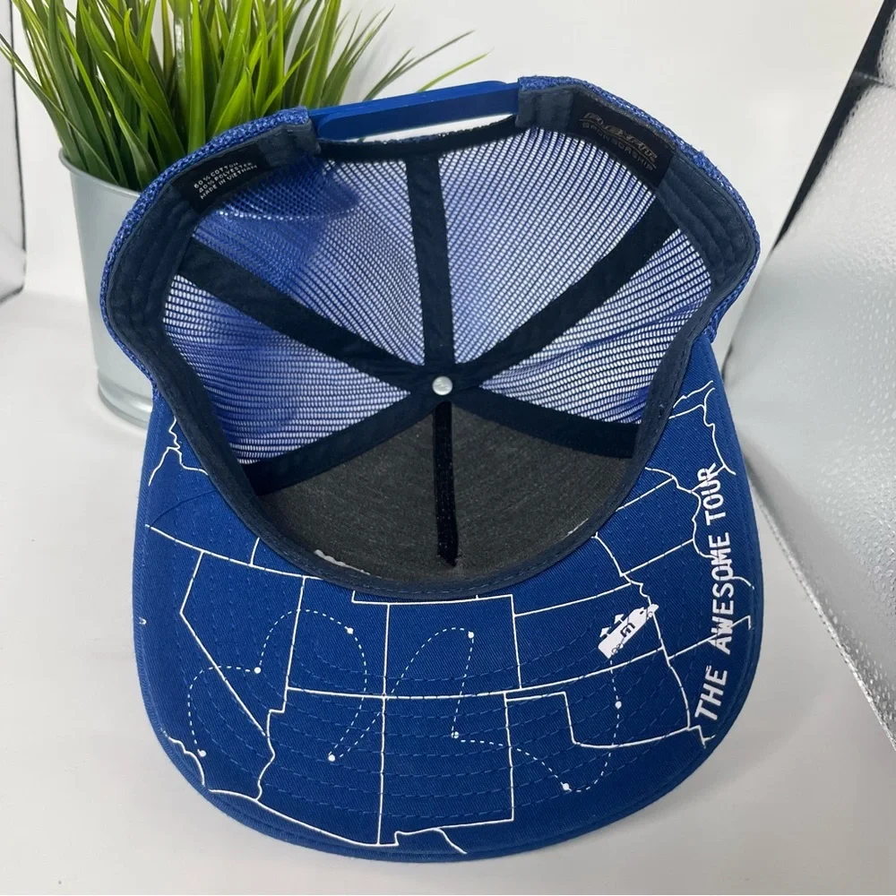 Travis Mathew Mesh Adjustable‎ Golf SnapBack Hat Royal Blue/White Embroidery TM
